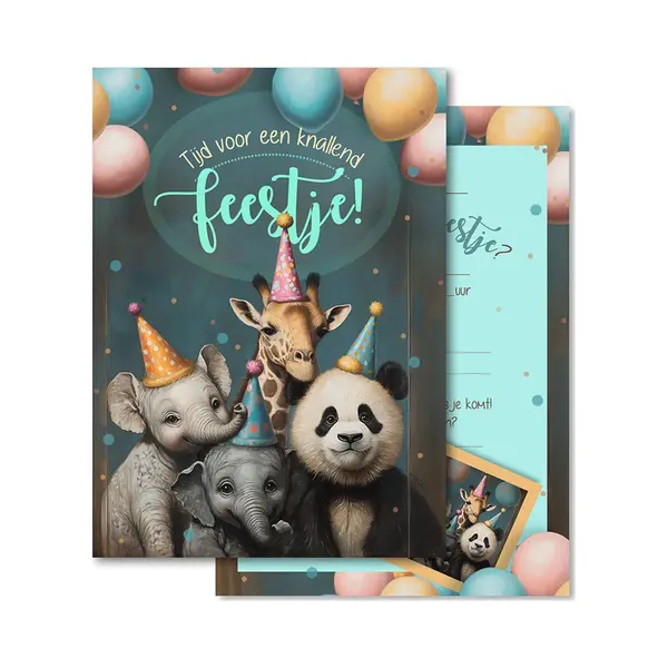 Art Foto Service Groep BC006 - 8 Uitnodigingen Met Envelop - Verjaardagsuitnodigingen - Kinderfeestje - Uitnodigingskaarten - Kinderfeestuitnodigingen - Kinderpartijtje - thumbnail