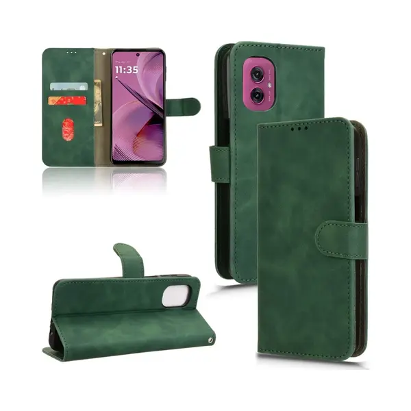 Telestore Luxe Mat Groen Agenda Book Case Hoesje - Geschikt Voor Motorola Moto G55 5G thumbnail