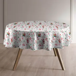 Protecttable - Rond Kerst Tafelzeil HoHoHo Ø138cm - Tafelkleed Afwasbaar - Kunststof