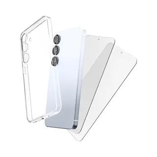 My Case Hoesje Geschikt Voor Samsung S25 Plus Transparant - 2x Screenprotector - Beschermglas Screen Protector- Anti Shock Case