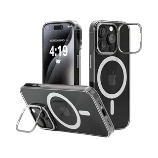 My Case Hoesje – Geschikt Voor IPhone 15 Pro Max - Geschikt Voor MagSafe – Telefoonstandaard – Transparant - Stijlvol, Shockbestendig, Praktisch