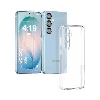 My Case Hoesje Geschikt Voor Samsung S26 Plus Transparant - 2x Screenprotector - Beschermglas Screen Protector - Anti Shock Hoesje Case