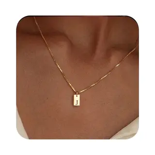 The Jewellery Salon Ketting Met Initiaal - Stainless Steel - Letter J - Minimalistisch Sieraad - Waterproof - Fijne Damesketting -
