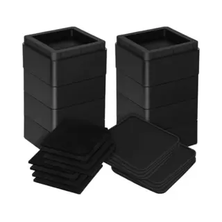 JustValue Verstelbare Meubelverhoger Set - Stoelverhogers - Bedklossen - Tafelverhogers - 7, 6, 15, 2 Cm - Max. 567 Kg - Modern Zwart Design