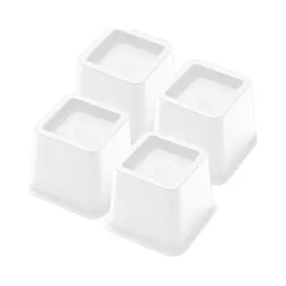 JustValue Meubelverhoger Set - Stoelverhogers - Bedklossen - Tafelverhoger - Tafelpoot - Verhoogt Met 8 Cm - Max. 600 Kg - Wit