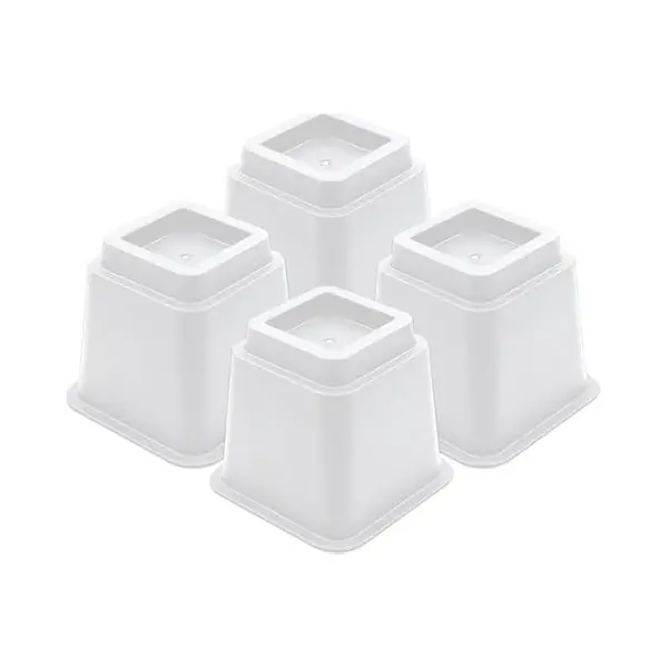 JustValue Möbelerhöher – 4er-Set – 13 Cm Erhöhung – Max. 600 Kg – Weiß thumbnail