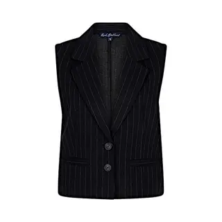 Red Button Gilet Waistcoat Punta Pinstripe Srb4625 Black Dames Maat - S