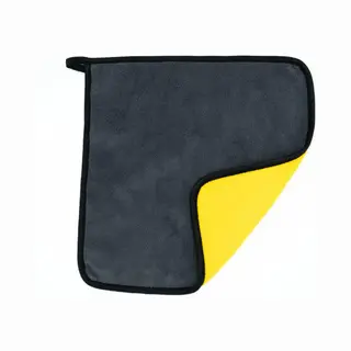 Scoby - 2 X Microvezel Doek - Auto Poetsdoek - Schoonmaakdoek - Microfiber Cloth - 30x30CM - Grijs/Geel - 2 Stuks
