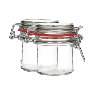 Plasticflessenshop.nl 2x Glazen Weckpot 125 Ml - Rond & Transparant - Inmaakpotten, Mason Jar, Weckpotten Met Deksel, Confituurpotten - Hervulbaar - Glas - 2 Potten