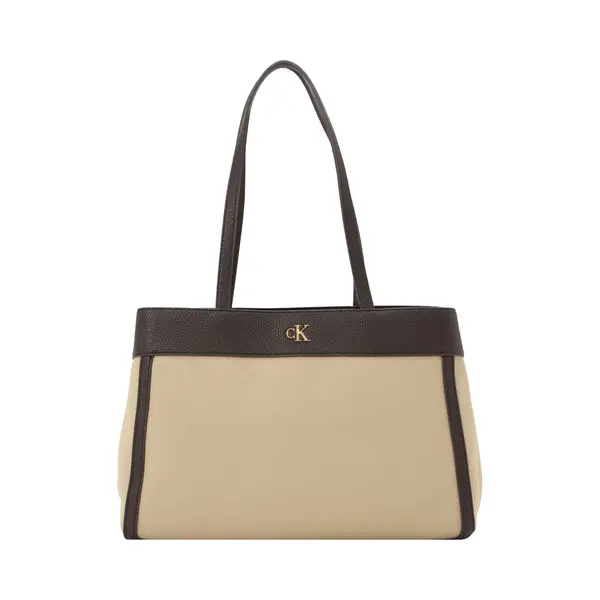Calvin Klein Schoudertas Beige / Donkerbruin thumbnail