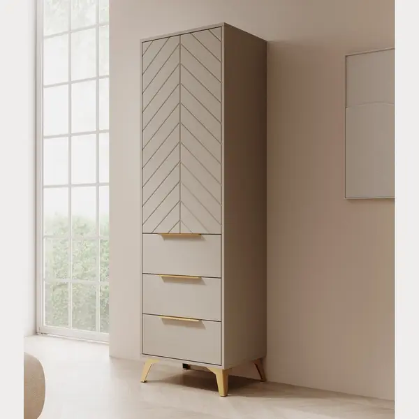 Meubella - Kledingkast Xiano - Beige - 53 Cm thumbnail