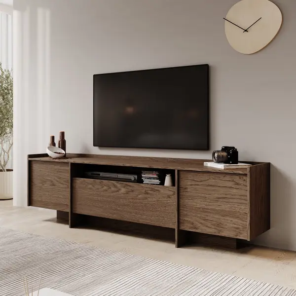 Meubella - Tv-Meubel Jaxon - Donker Eiken - 197 Cm thumbnail