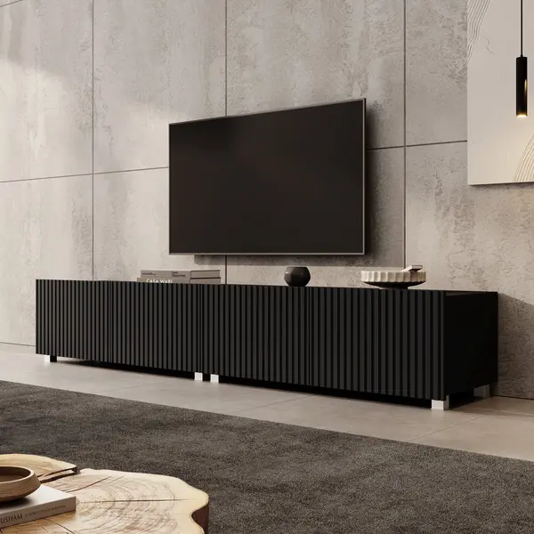Meubella Tv-Meubel Kenderes - Zwart - 200 Cm thumbnail