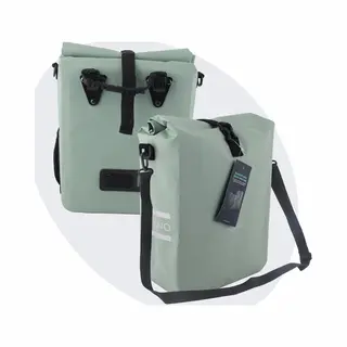 Voltano Fietstas 16L – Mint Groen – Enkele Pakaftas – 100% Waterdicht - Met Schouderband
