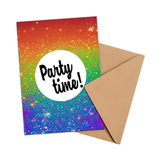 Kleurmedia Uitnodiging Kinderfeestje + Enveloppen 10 Stuks - Thema Party - Beschrijfbaar - Uitnodigingskaarten - Uitnodiging Verjaardag - Uitnodiging Verjaardag