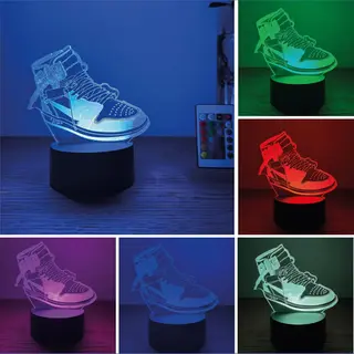 Klarigo® Nachtlamp – Sneaker - Schoen - Air - 3D Led Lamp Illusie – 16 Kleuren – Bureaulamp – Nachtlampje Kinderen – Creative Lamp -