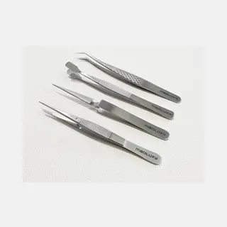 Medluxy - Hobbypincet Set - 4 Stuks - Rvs (pincet Voor Bijvoorbeeld Modelbouw, Hobby, Knutselen, Computerbouw, Elektronica)