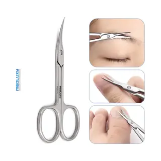 Medluxy® - Nagelriemschaar (huid- En Vellenschaartje) - Gebogen - Spits / Scherp Punt - 10 Cm - PM0177 (Nagelriemknipper , Cuticle Cutter ,