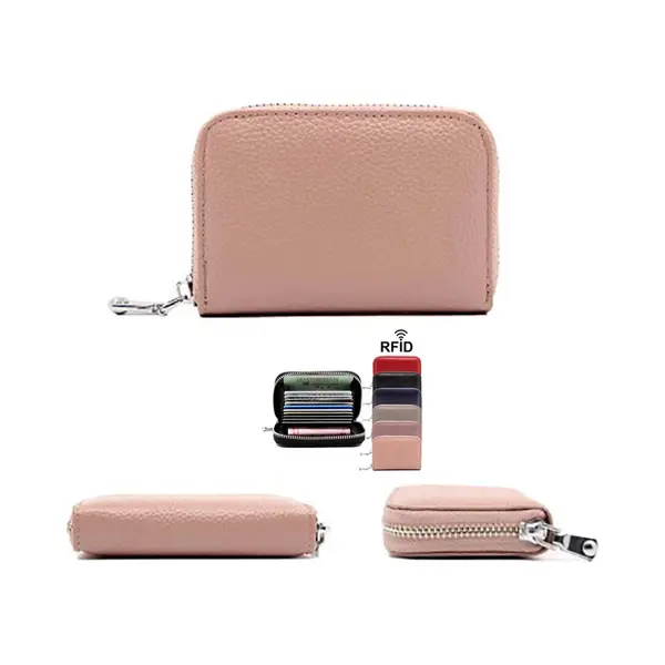 Actie4you® - Dames Portemonnee Met Rfid Anti-Skim Bescherming – Kunstleder – Voor 10 Pasjes – Voor Briefgeld – Kaarthouder – Met Rits - thumbnail