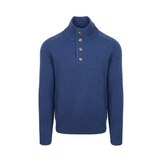 Steppin' Out Mocker Pullover Lammwolle Royal Blau - Größe 3XL