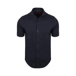 Suitable Shortsleeve Sorona Overhemd Donkerblauw (navy) - Maat 39 - Heren - Overhemden Formeel
