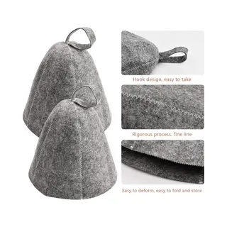 PolkaHome 2 Stuks Sauna Muts – Saunahoed – Sauna Hoed Van Wolvilt | Premium Sauna Accessoires