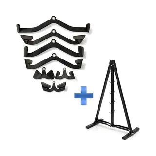 Ph Fitness Multi Grip Attachment Set [7 Griffe + A-Frame Rack] – Kommerzielle Kabelmaschine Griffe Mit Professionelles Aufbewahrungssystem – Lat