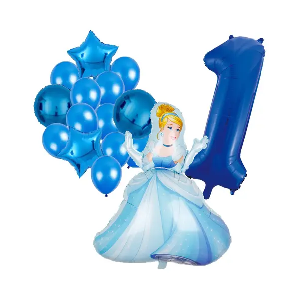 Minikidsshop Assepoester Ballonnen Pakket - 92x67cm - Folie Ballon - Prinses - Themafeest - 1 Jaar - Verjaardag - Ballonnen - Versiering - Helium Ballon thumbnail
