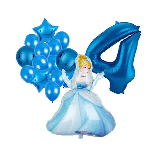 Minikidsshop Assepoester Ballonnen Pakket - 92x67cm - Folie Ballon - Prinses - Themafeest - 4 Jaar - Verjaardag - Ballonnen - Versiering - Helium Ballon
