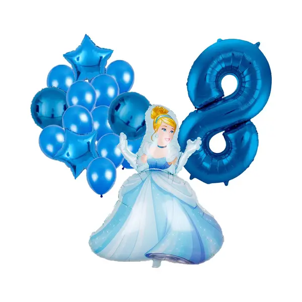 Minikidsshop Assepoester Ballonnen Pakket - 92x67cm - Folie Ballon - Prinses - Themafeest - 8 Jaar - Verjaardag - Ballonnen - Versiering - Helium Ballon thumbnail