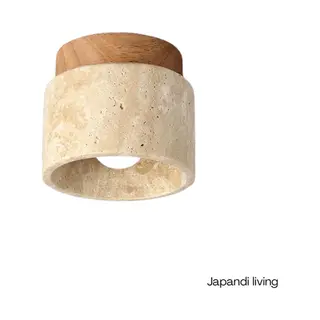 Calmáe Japandi Living - Plafondlamp - Plafonnière - Wabi Sabi - Marmer - Travertijn - Woonkamer, Toilet, Slaapkamer - Lamp - Eiken