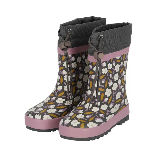 Xq - Hoge Regenlaarzen Kids - Unisex - Bloemenprint - Fleece Voering thumbnail
