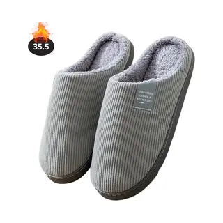 Livano Warme Pantoffels - Sloffen - Slippers - Dames - Heren - Pluche - Maat 35.5 - Grijs