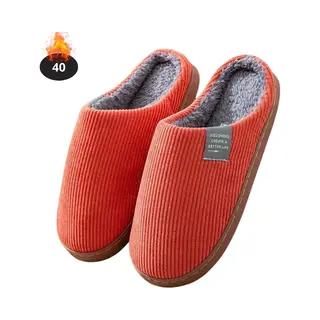 Livano Warme Pantoffels - Sloffen - Slippers - Dames - Heren - Pluche - Maat 40 - Oranje