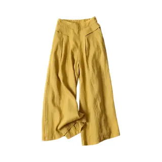 Bovista Linnen Broek Dames - Zomerbroek - Volwassenen - Lange Broek - Pantalon - Strandbroek - Zomer - Ibiza Stijl - Geel - Maat Xs