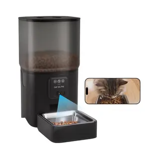 CatElite® - Automatische Voerbak Kat - 6L Rvs Voerdispenser Met Hd Camera&Audio - Dual WiFi 5Ghz&2.4Ghz - Nachtzicht - Zwart