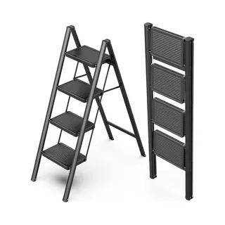 Moeve Keukentrap - Stevig En Lichtgewicht, Makkelijk Op Te Bergen - Huishoudtrap Inklapbaar - Opstapje - Trap Ladder - Opstap Krukje - 150 Kg