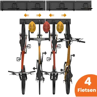 Frame Up Fiets Ophangsysteem 4 Fietsen – Fiets Haak - Fiets Ophangbeugel - Fiets Muurbeugel - Fietsenrek - Tot 160kg