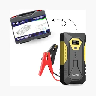 Maltrex 4in1 12V Jumpstarter - Voor Auto, Motor Of Boot - Jump Starter Starthulp Met Powerbank, Led Zaklamp En Sos Noodlicht - In Opbergkoffer