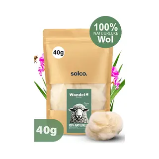 Solco 40 Gram Antidruk Wol Voor Wandelen - 100% Natuurlijk Schapenwol & Rijk Aan Lanoline - Wandel - Voetwol - Wol Voor Voeten