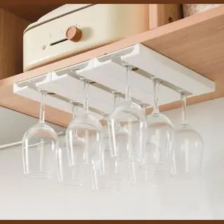 BlueTime - Wijnglazenhouder - Ophangrek - Tripple Rij - Wandrek Glazenhouder - Hangend Wijnrek - Ruimtebesparend - Wijnrek Muur - Wijnkast - Wit