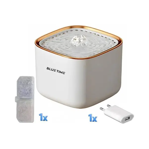 BlueTime - Drinkfontein Kat - Inclusief Usb Adapter/oplader - Drinkfontein Hond - Katten Drinkfontein - Waterautomaat - Drinkfonteinen - Automatische thumbnail