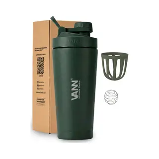 Vann® 3-wandige Rvs Shakebeker 750 Ml - Premium Proteïne & Eiwit Shaker - Ultimate Shaker™ - 12 Uur Koud - Donker Groen
