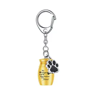 Mini Urn Sleutelhanger - Dieren Urn - Herdenkingssieraad - Sleutelhanger As - Pootafdruk Bedel - Ashouder Sleutelhanger - Gedenksieraad Huisdier -