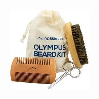 Rossberck Baardverzorging Set - Beard Kit - Baardkam - Baardborstel - Neushaarschaartje - Bamboe