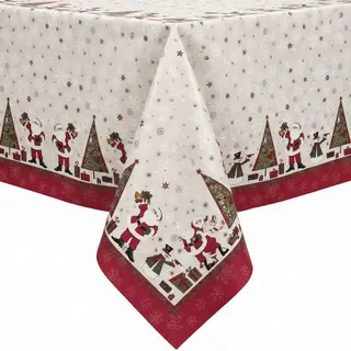 Protecttable - Kerst Tafelzeil Sneeuwpop 140x350cm - Tafelkleed Afwasbaar - Kunststof