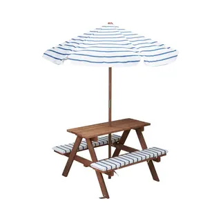 GranMaison Picknicktafel - Kinderen - Tuintafel - Multifunctionele Picknick Tafel - Met Parasol - Speeltafel - Geschikt Voor Buiten - Hout