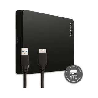 VisiQuality High-Speed Externe Harde Schijf 1 Tb - Draagbare Harde Schijf Usb 3.0 - Voor Windows & Mac - Xbox & PS4 Games - Compact - Met Handleiding