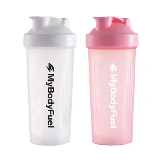 MyBodyFuel - Shakebeker - 700 Ml - Met Mixfilter - Wit En Roze - Set Van 2 - Proteïne Shaker - Bpa-vrij