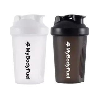 MyBodyFuel - Shakebeker - 400 Ml - Met Mixfilter - Zwart En Wit - Set Van 2 - Proteïne Shaker - Bpa-vrij